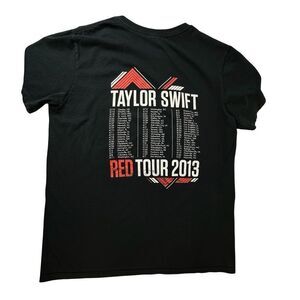 TAYLOR SWIFT Red 2013 Black Tour T Shirt Size Medium